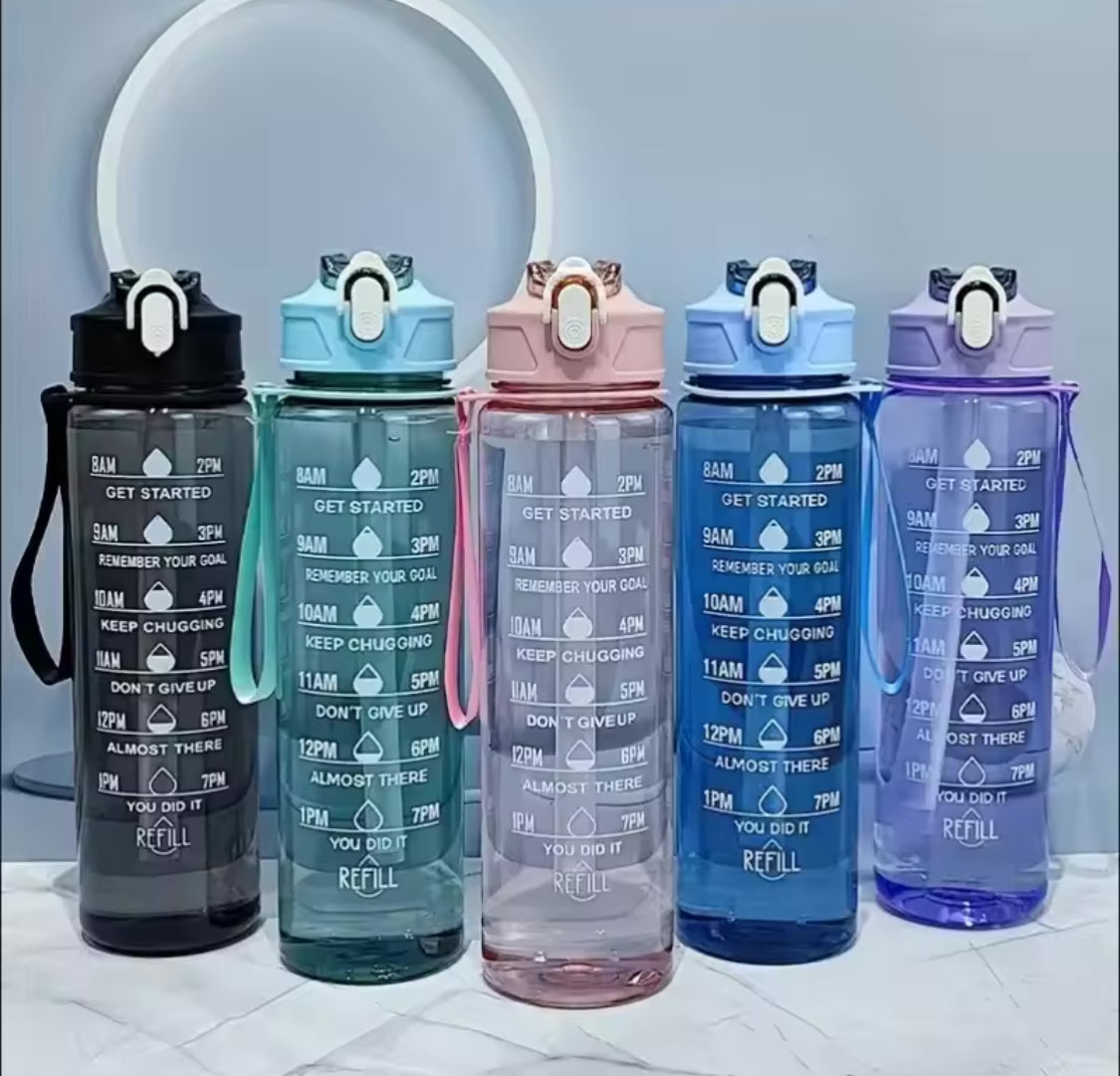800ml Sports Water Bottle, Portable Large Bottle With Straw, Transparent Refillable Leakproof Water Bottle 800ml Sports Water Bottle, Portable Large Bottle With Straw, Transparent Refillable Leakproof Water Bottle